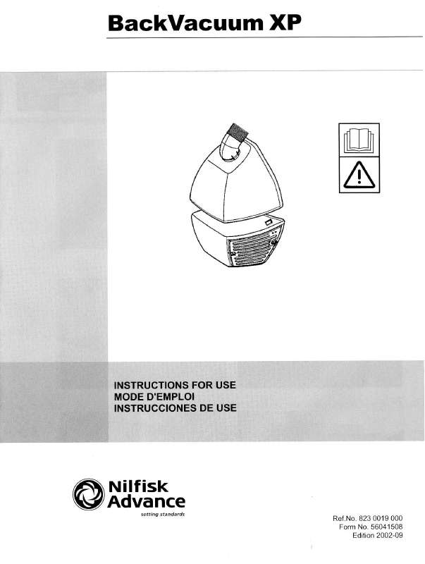 Guide utilisation NILFISK BACKVACUUM XP  de la marque NILFISK