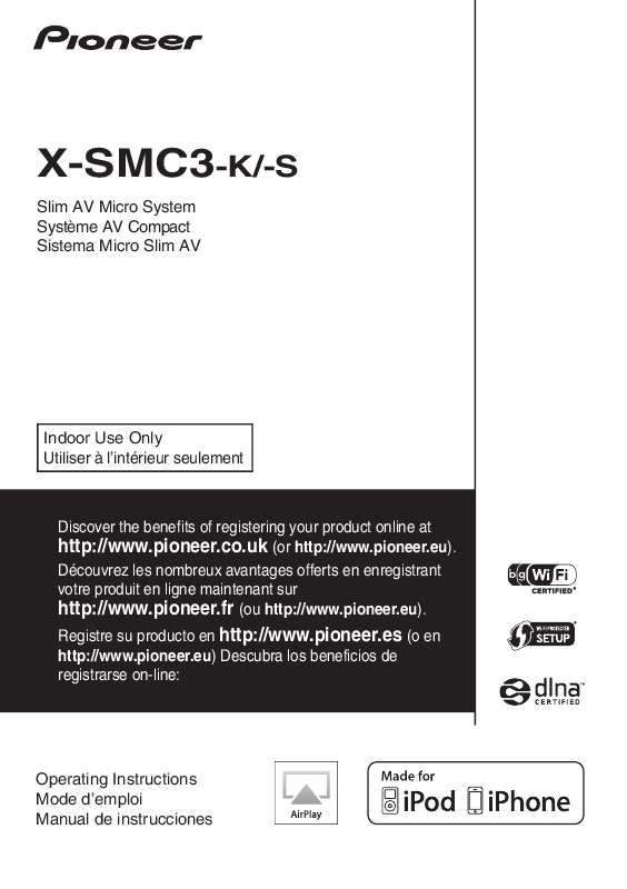 Guide utilisation PIONEER X-SMC3-K  de la marque PIONEER