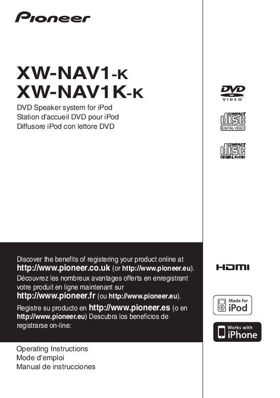 Guide utilisation PIONEER XW-NAV1K-K  de la marque PIONEER