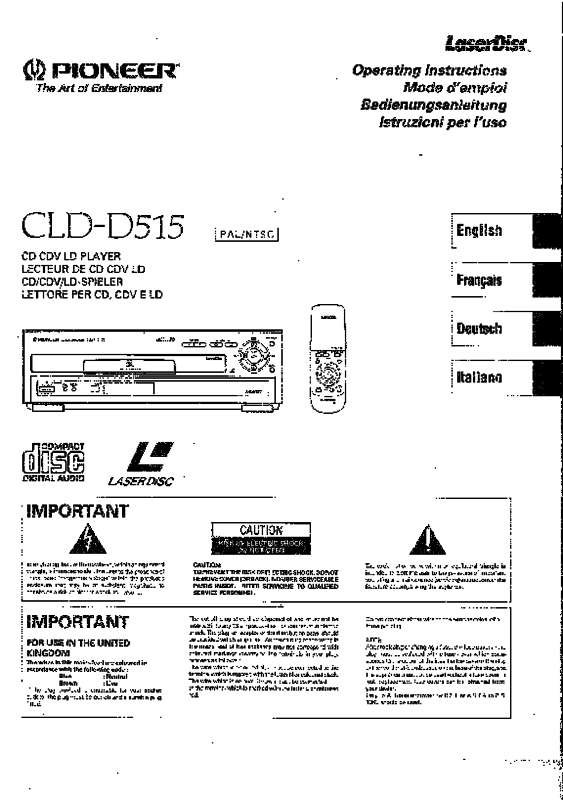 Guide utilisation  PIONEER CLD-D515  de la marque PIONEER