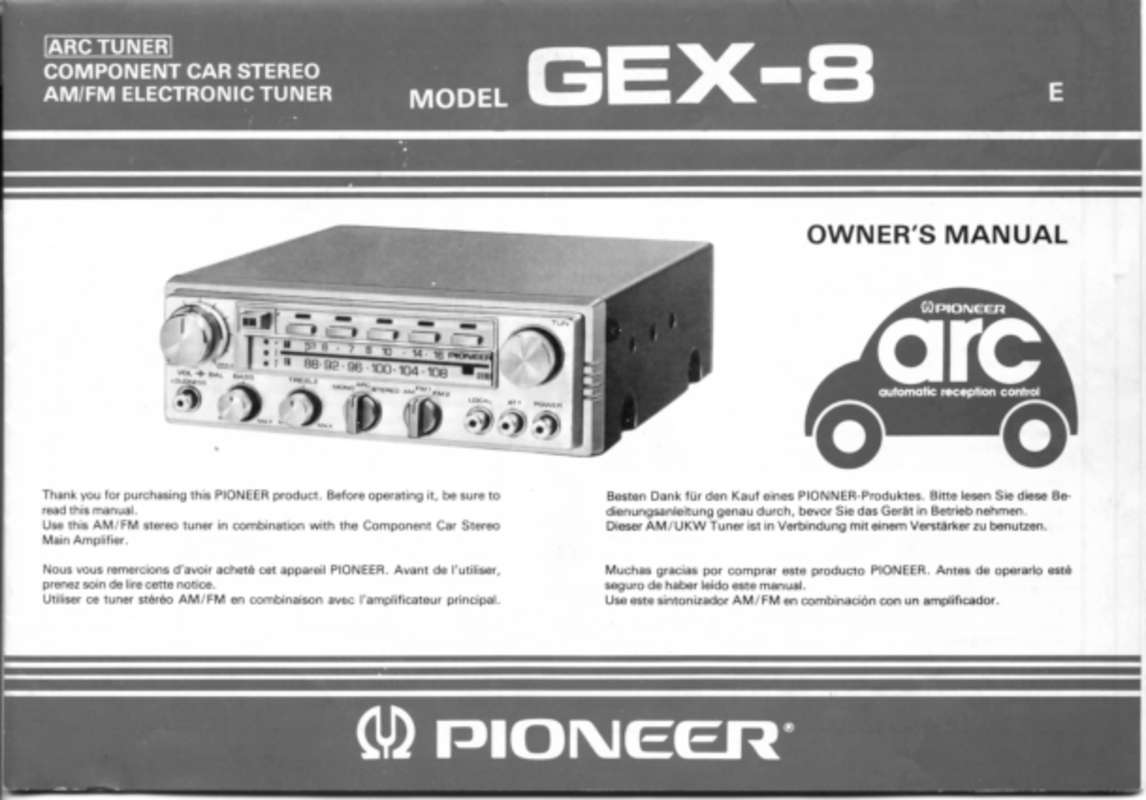 Guide utilisation  PIONEER GEX-8  de la marque PIONEER