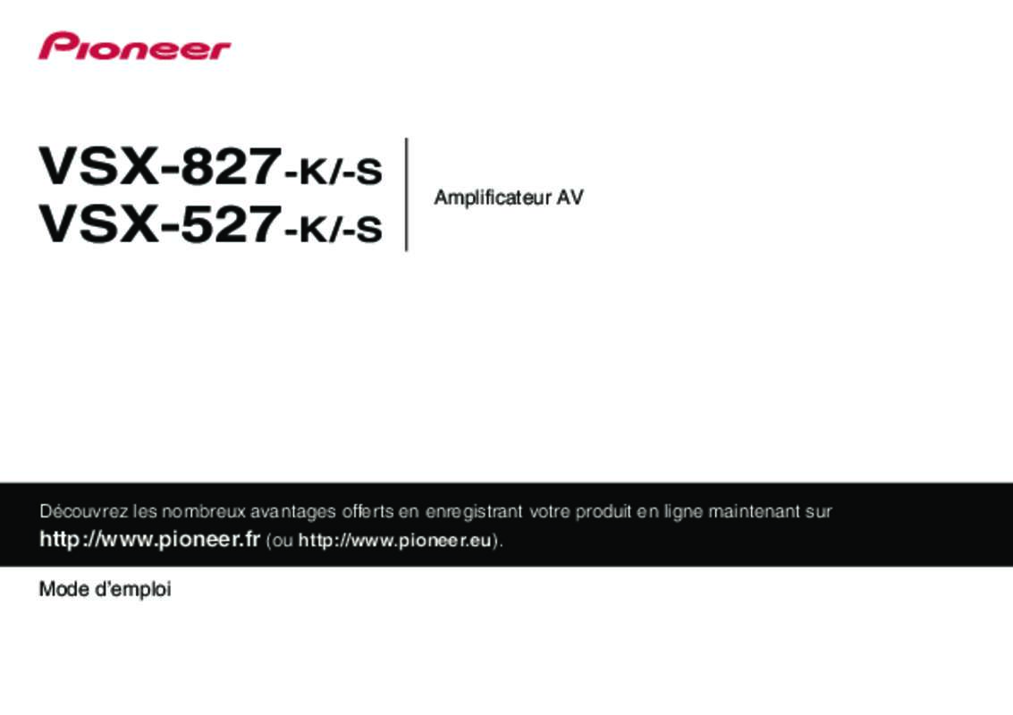 Guide utilisation PIONEER VSX-527-K  de la marque PIONEER