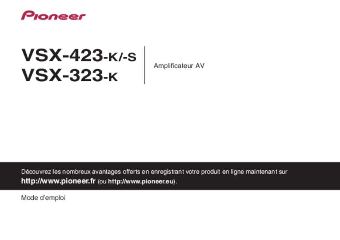 Guide utilisation PIONEER VSX423 S  de la marque PIONEER