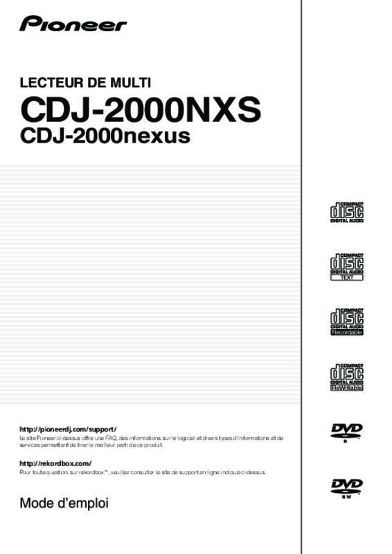 Guide utilisation  PIONEER CDJ-2000NXS  de la marque PIONEER