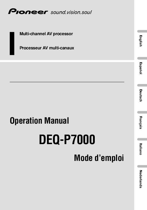 Guide utilisation  PIONEER DEQ-P7000  de la marque PIONEER