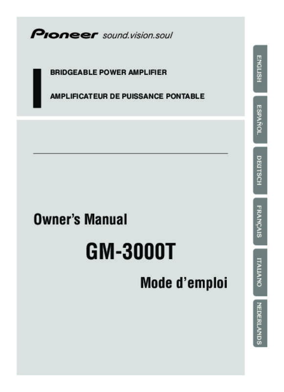 Guide utilisation  PIONEER GM-3000T  de la marque PIONEER