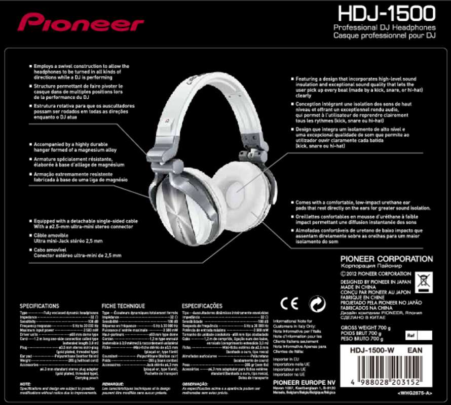 Guide utilisation  PIONEER HDJ-1500-K  de la marque PIONEER
