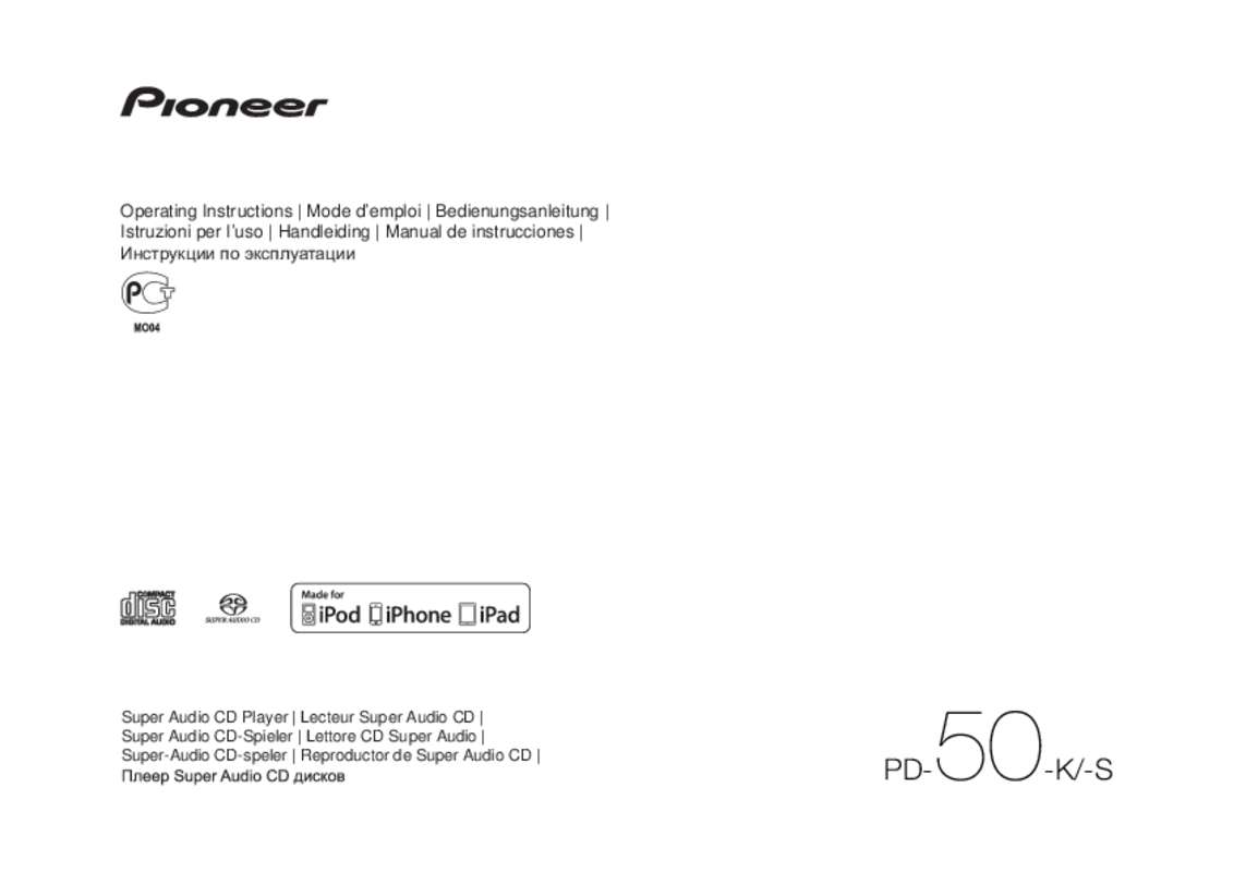 Guide utilisation  PIONEER PD-50-K  de la marque PIONEER