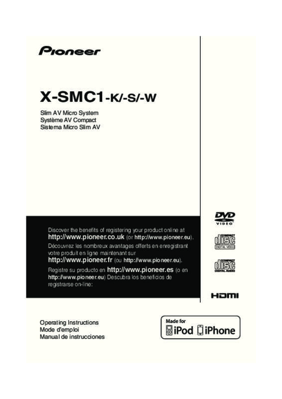 Guide utilisation  PIONEER X-SMC1-W  de la marque PIONEER
