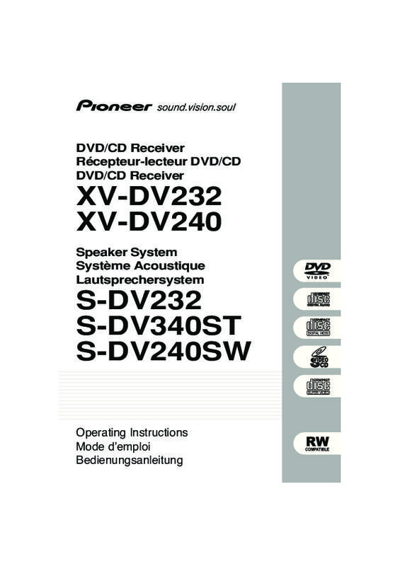 Guide utilisation  PIONEER XV-DV240  de la marque PIONEER