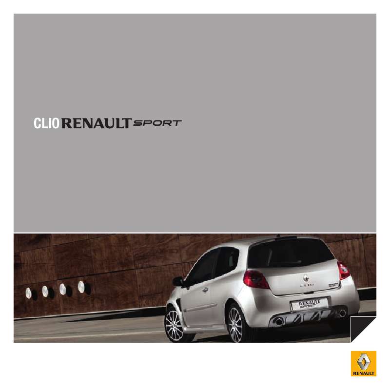 Guide utilisation RENAULT CLIO RENAULT SPORT  de la marque RENAULT