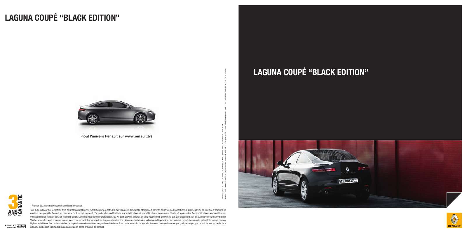 Guide utilisation RENAULT LAGUNA COUPE BLACK EDITION  de la marque RENAULT