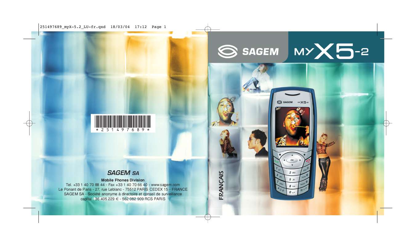Guide utilisation SAGEM MY X5-2  de la marque SAGEM
