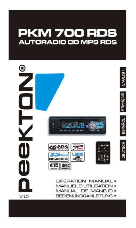 Guide utilisation PEEKTON PKM 700  de la marque PEEKTON