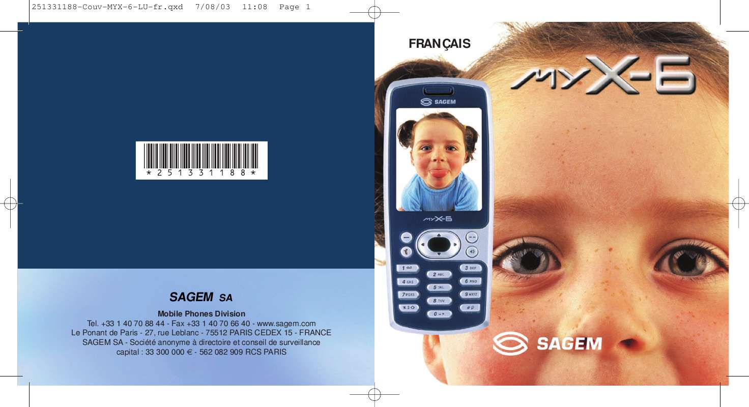 Guide utilisation SAGEM MYX-6  de la marque SAGEM