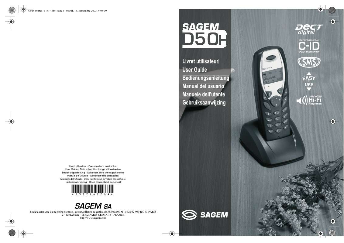 Guide utilisation SAGEM D50H  de la marque SAGEM