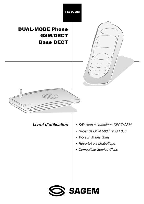 Guide utilisation  SAGEM DUAL MODE PHONE  de la marque SAGEM