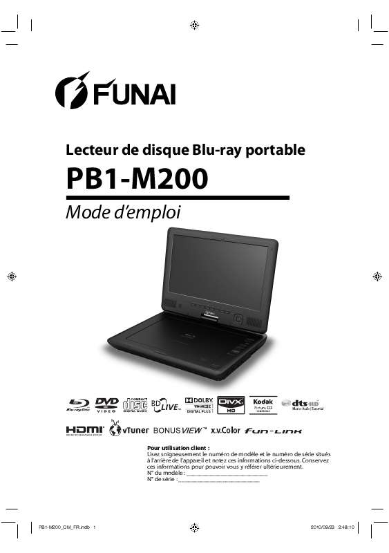 Guide utilisation FUNAI PB1-M200  de la marque FUNAI
