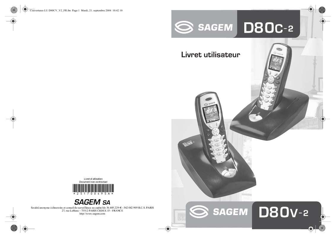 Guide utilisation  SAGEM D80C  de la marque SAGEM
