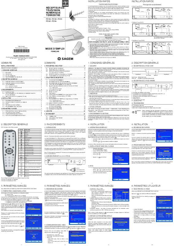 Guide utilisation SAGEM ITD58 FR  de la marque SAGEM