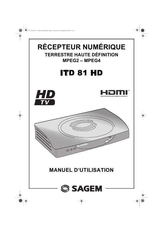 Guide utilisation SAGEM ITD81 HD FR  de la marque SAGEM