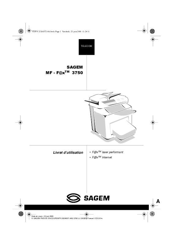 Guide utilisation SAGEM MF 3750  de la marque SAGEM