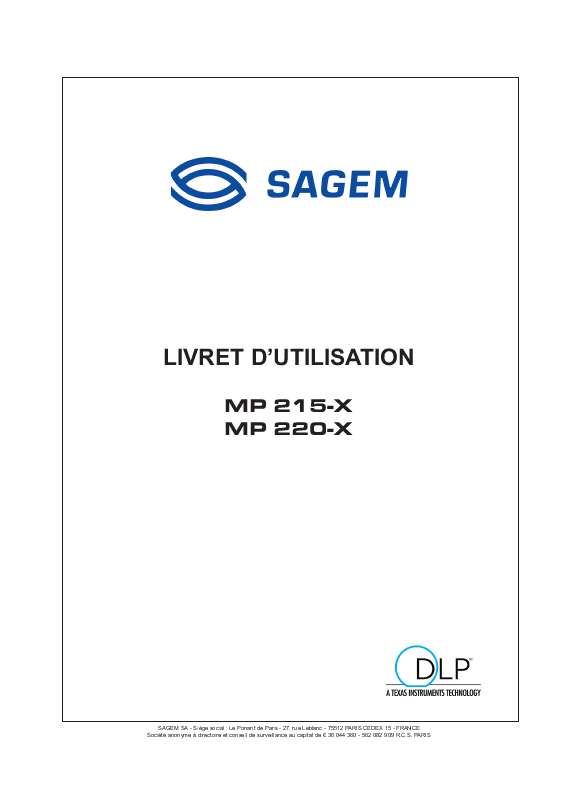 Guide utilisation SAGEM MP 220-X  de la marque SAGEM