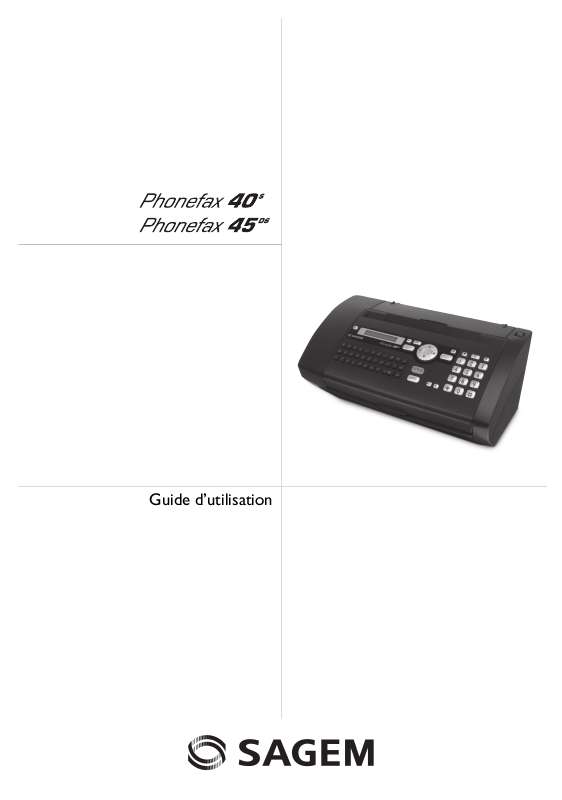 Guide utilisation SAGEM PHONEFAX 45DS  de la marque SAGEM