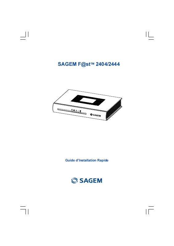 Guide utilisation SAGEM FAST 2404  de la marque SAGEM