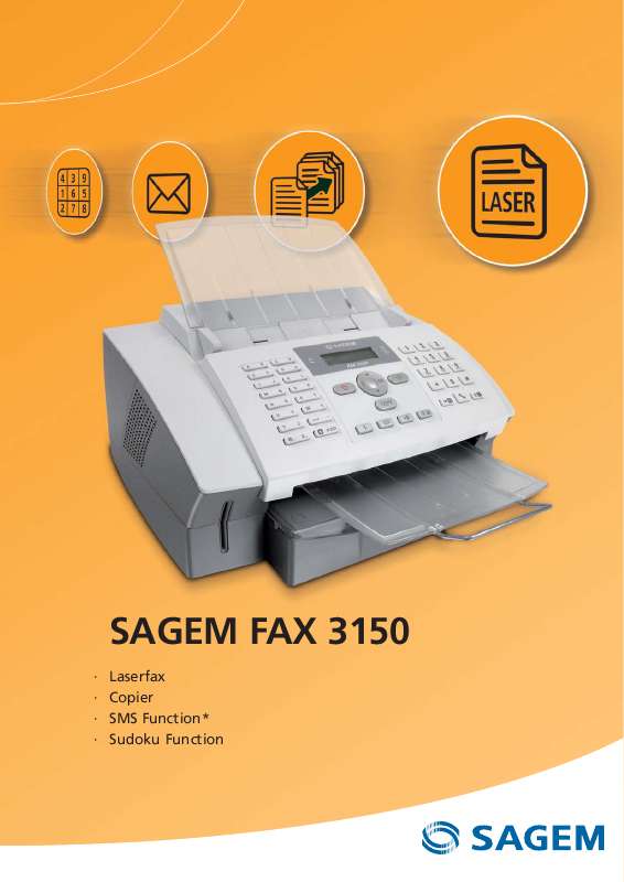 Guide utilisation SAGEM FAX 3150  de la marque SAGEM