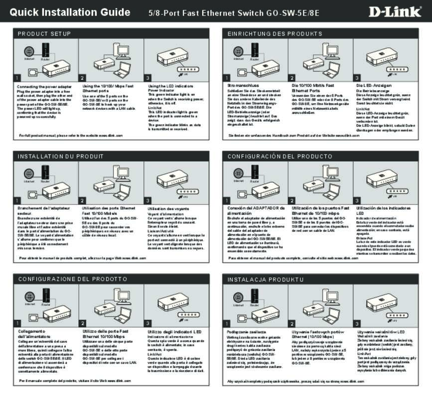 Guide utilisation D-LINK GO-SW-8G  de la marque D-LINK