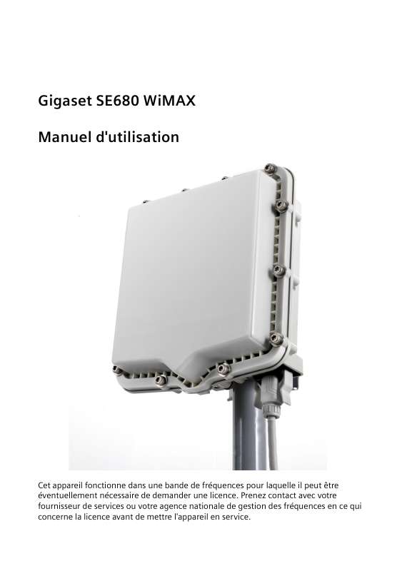 Guide utilisation  SAGEM GIGASET SE 680 WIMAX  de la marque SAGEM