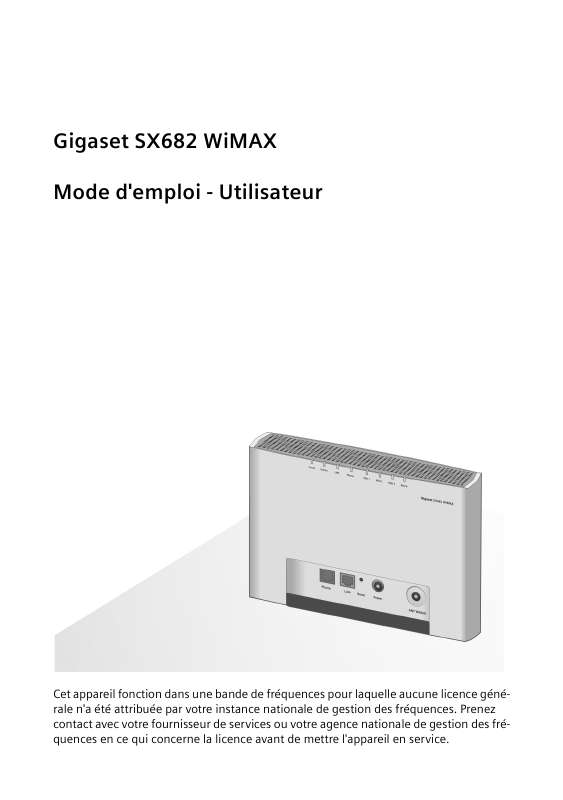 Guide utilisation  SAGEM GIGASET SX682  de la marque SAGEM
