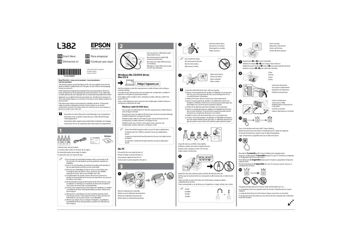 Guide utilisation  EPSON L382  de la marque EPSON