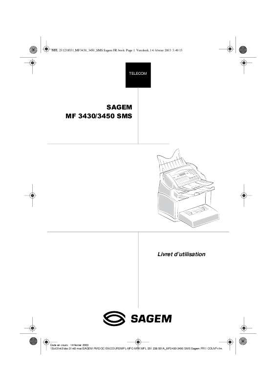Guide utilisation SAGEM MF 3430 SMS  de la marque SAGEM