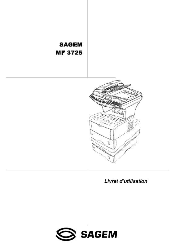 Guide utilisation SAGEM MF 3725  de la marque SAGEM