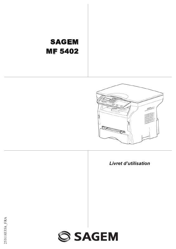 Guide utilisation SAGEM MF 5402  de la marque SAGEM