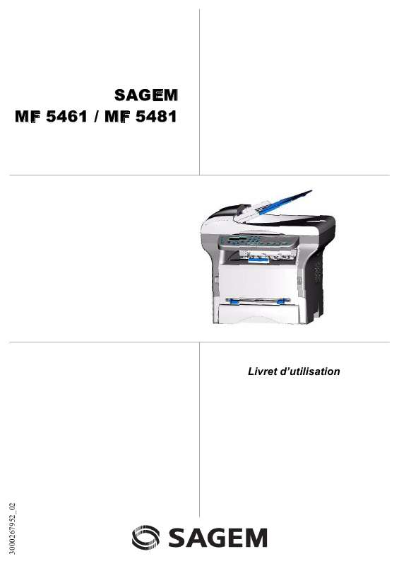 Guide utilisation SAGEM MF 5461  de la marque SAGEM