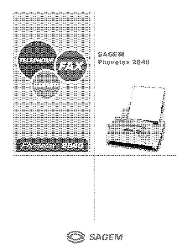 Guide utilisation SAGEM PHONEFAX 2840  de la marque SAGEM