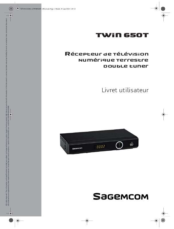 Guide utilisation SAGEM TWIN 650T  de la marque SAGEM
