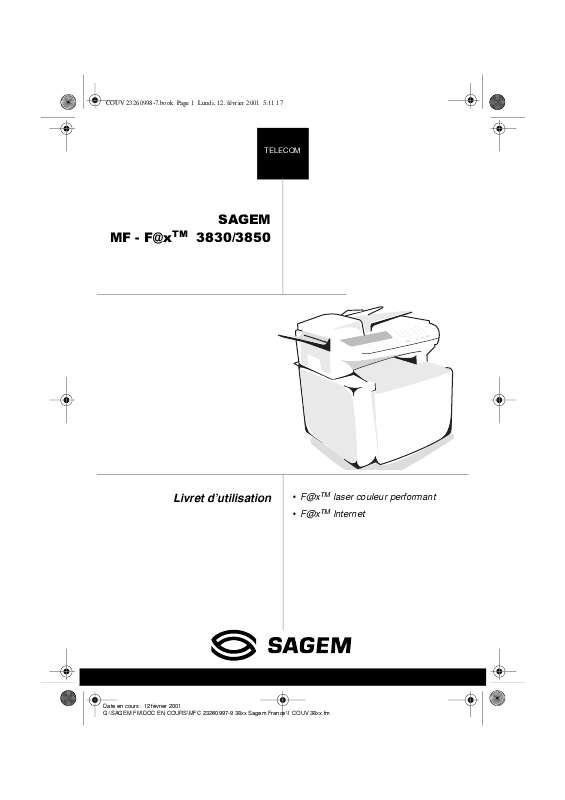 Guide utilisation SAGEM MF 3850 MF 3830  de la marque SAGEM
