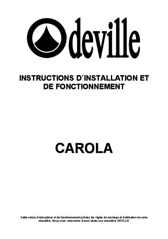 Guide utilisation DEVILLE CAROLA CONDENS CF 30 KW  de la marque DEVILLE