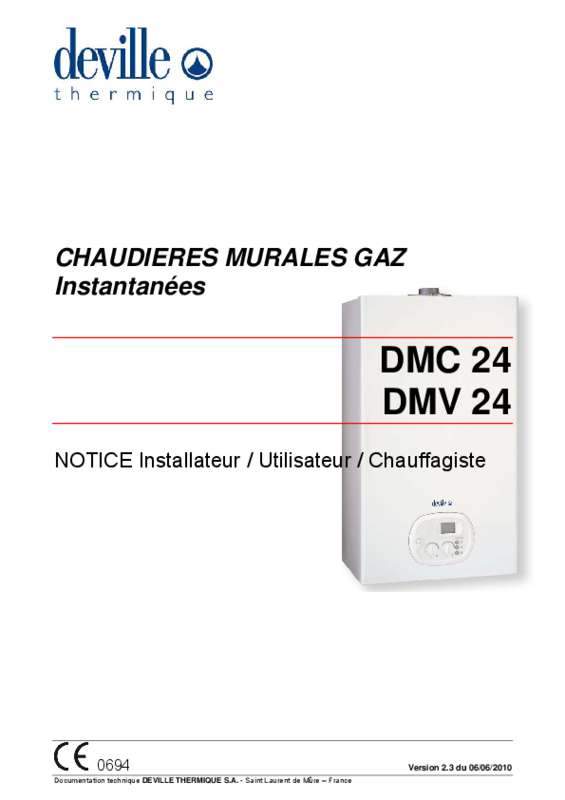 Guide utilisation DEVILLE DMC 27-60 CF 27 KW  de la marque DEVILLE