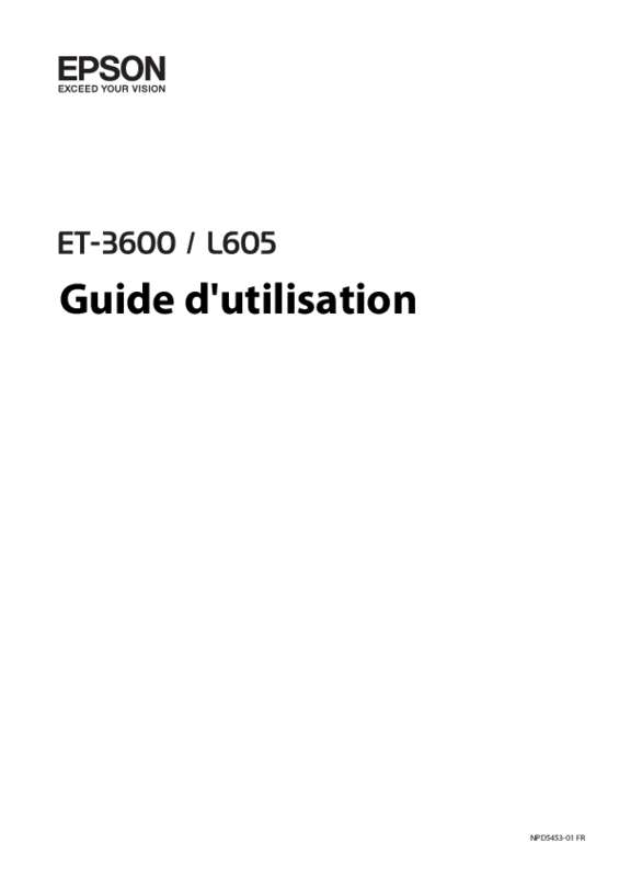 Guide utilisation  EPSON L605  de la marque EPSON