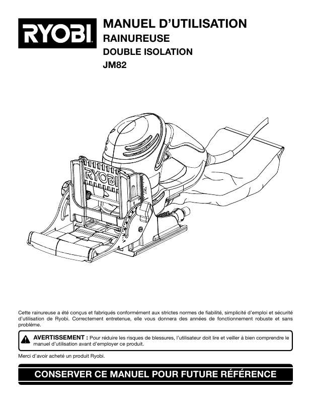 Guide utilisation  RYOBI JM82K  de la marque RYOBI