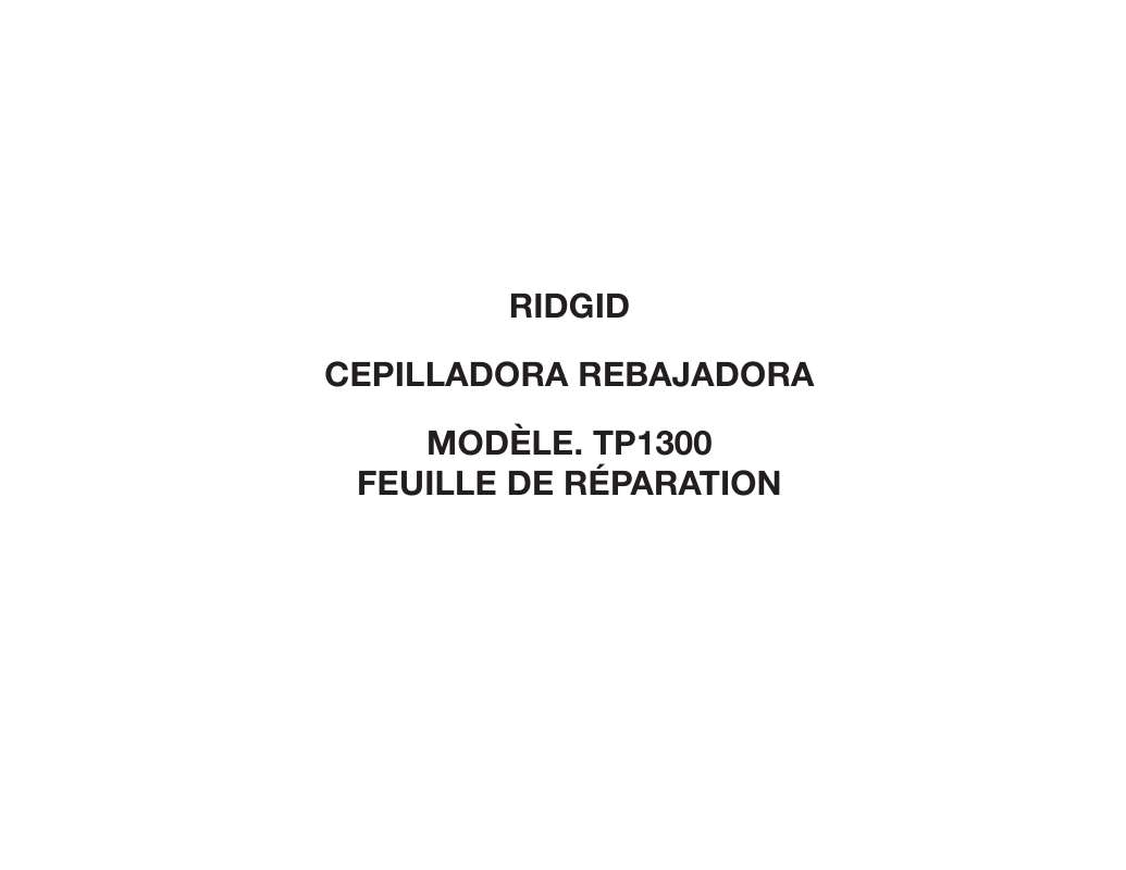 Guide utilisation  RYOBI TP1300  de la marque RYOBI