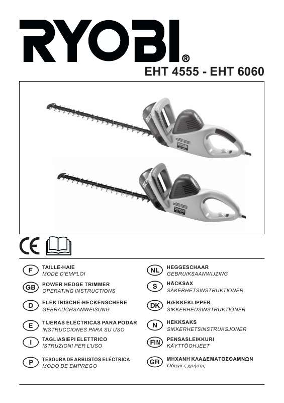 Guide utilisation  RYOBI EHT 6060  de la marque RYOBI