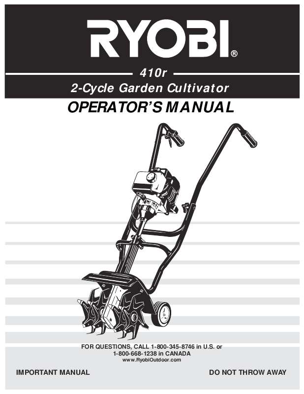 Guide utilisation  RYOBI 410R  de la marque RYOBI