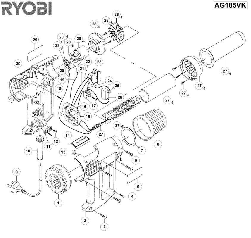 Guide utilisation  RYOBI AG185VK  de la marque RYOBI