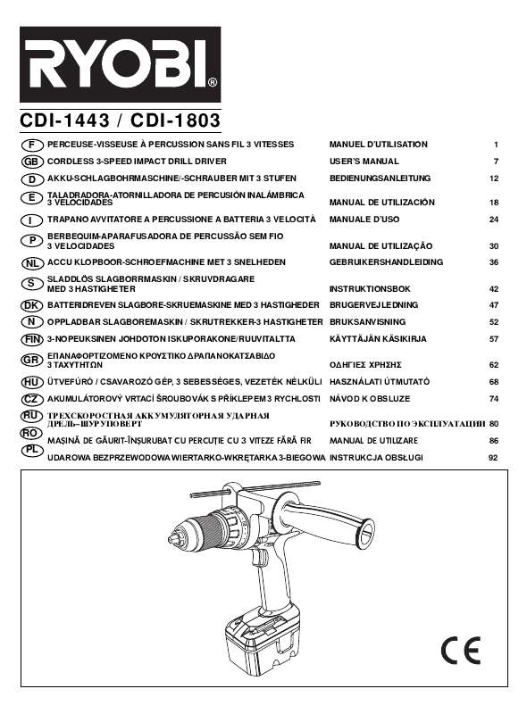 Guide utilisation RYOBI CDI-1803  de la marque RYOBI